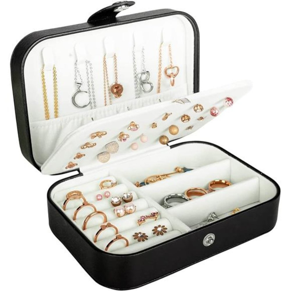Travel Jewelry Box PU Leather Small Jewelry Organizer Women Girls Portable Mini
